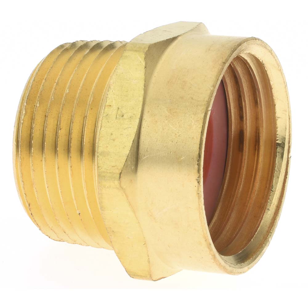 Parker Garden Hose Fitting: Female Hose to Male Hose, 3/4 x 1/4", Brass - 12336