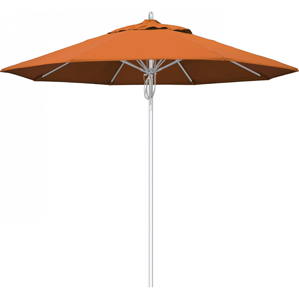 California Umbrella Patio Umbrella: 108" Dia, 9' High, Solution Dyed Acrylic, Tuscan, Aluminum & Fiberglass Frame - 194061358726