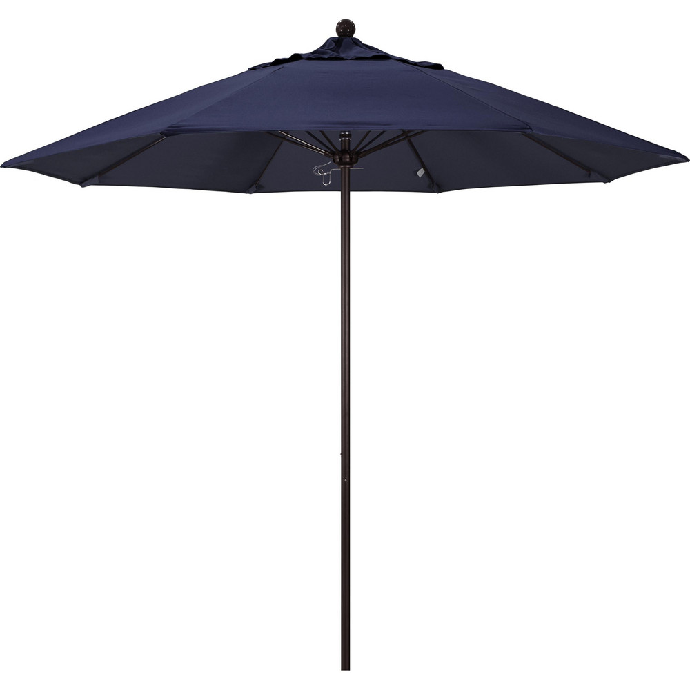 California Umbrella Patio Umbrella: 90" Dia, 8' High, Pacifica, Navy Blue, Aluminum Frame - 194061620298