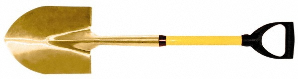 Ampco Scooping Shovel: Aluminum Bronze, Round, 9" Blade Width - S-83FG
