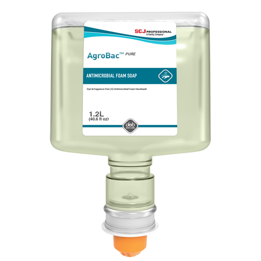 SC Johnson Professional AgroBac PURE FOAM Wash 1.2L TouchFREE Dispenser Cartridge, 3/case - AGB120TF