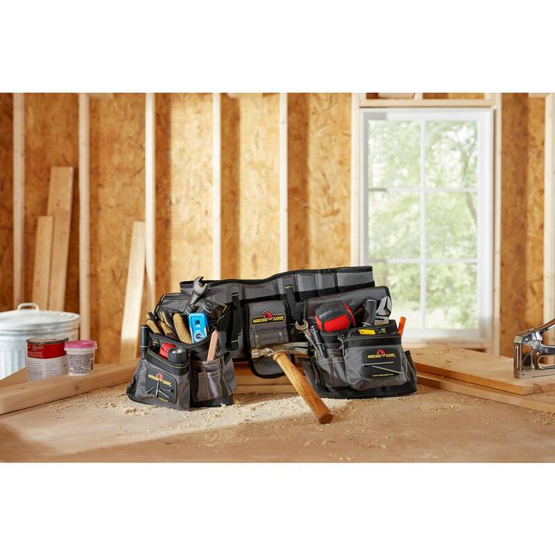 MagnoGrip 19-Pocket Builders Tool Belt with Integrated Back Support - 006-604