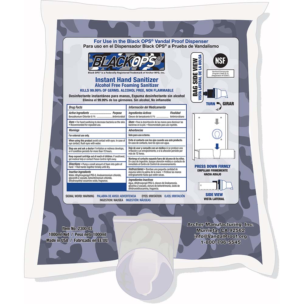 AbilityOne Hand Sanitizer: Liquid, 1,000 ml Pouch, Contains Alcohol - 8520015220828CS