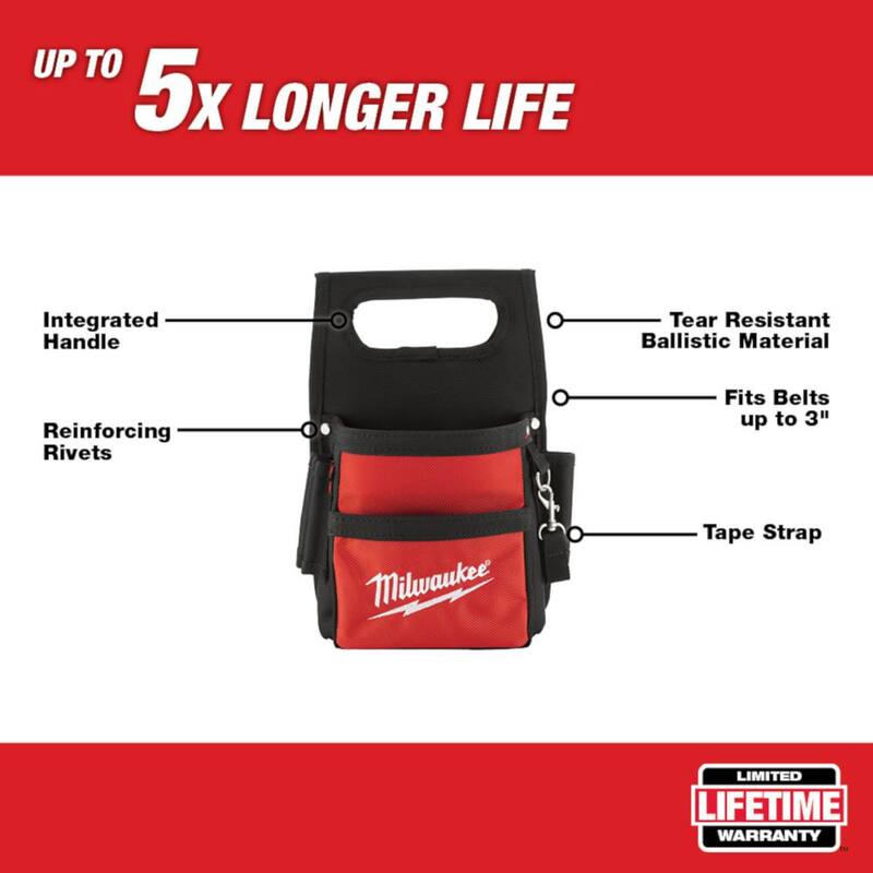 Milwaukee General Contractor Work Belt with Suspension Rig with 11 in. Compact Electricians Pouch - 48-22-8120-48-22-8111