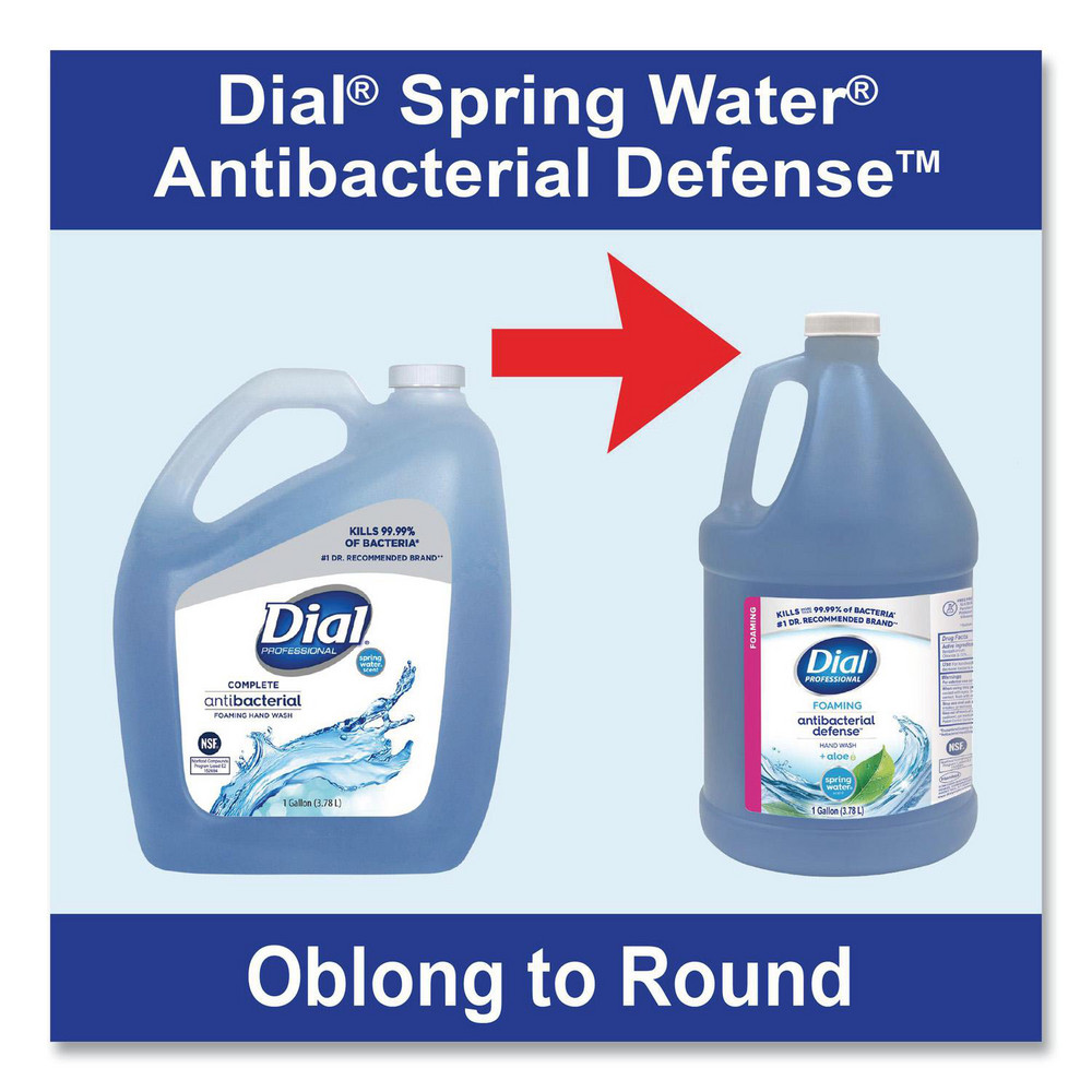 Dial Antibacterial Defense Foaming Hand Wash Refill, Plus Aloe Formula, Spring Water Scent, 1 gal, 4/Carton - DIA35458