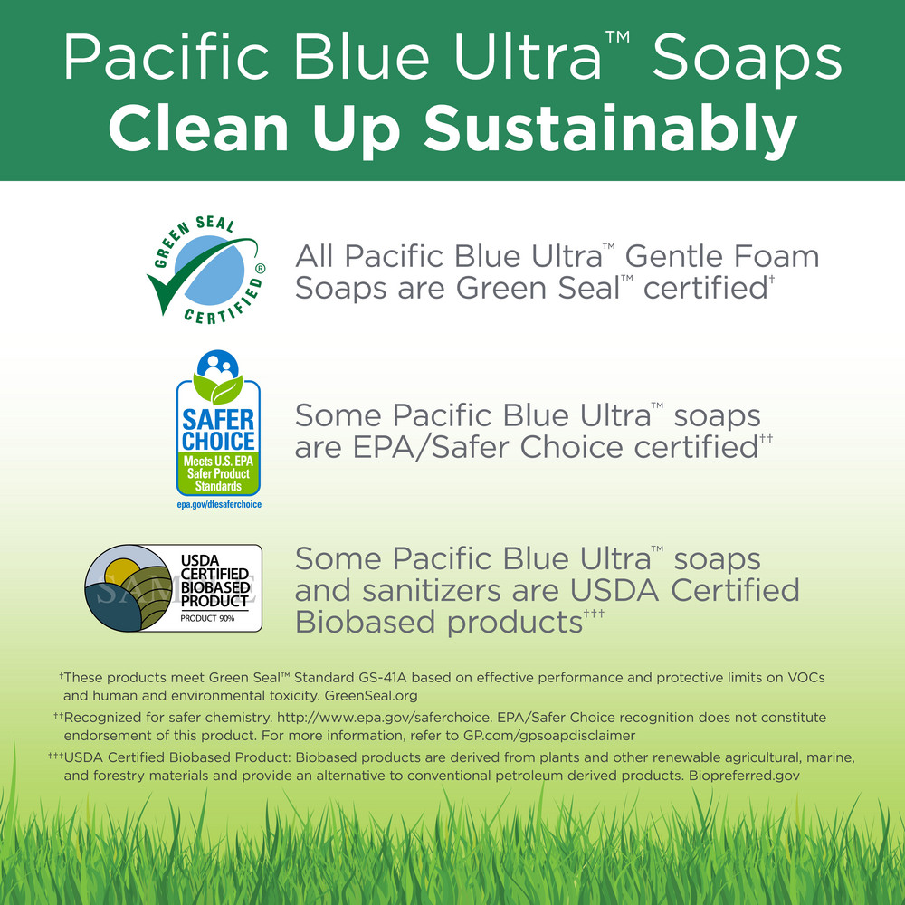 Georgia Pacific Pacific Blue Ultra Foam Sanitizer Refills For Automated Touchless Soap/Sanitizer Dispenser, Dye & Fragrance Free - 43337