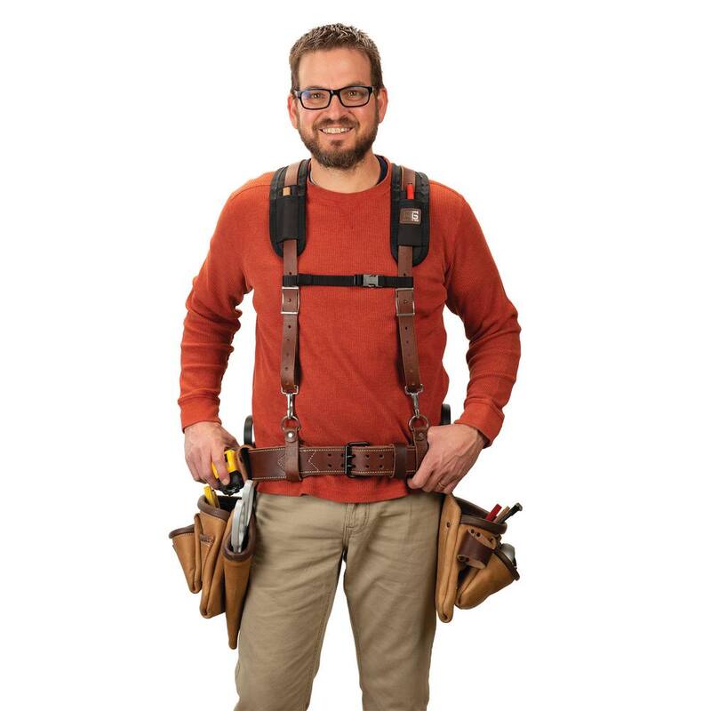 Weaver Tool Gear Comfort Plus Suspenders Leather Brown Tool Belt Suspernders - 85603-01