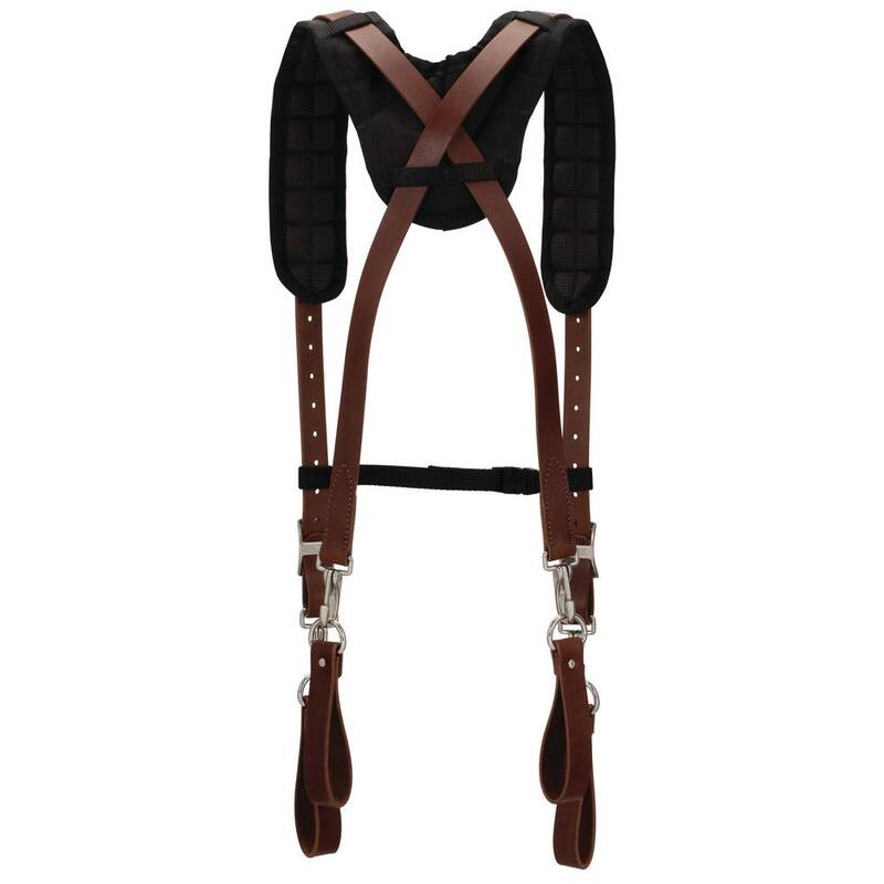 Weaver Tool Gear Comfort Plus Suspenders Leather Brown Tool Belt Suspernders - 85603-01
