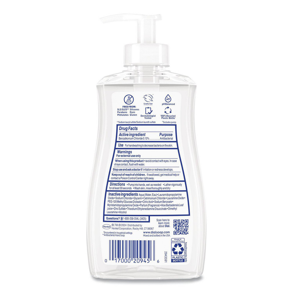 Dial Antibacterial Liquid Hand Soap, Aloe Scent, 11 oz, 12/Carton - DIA20946