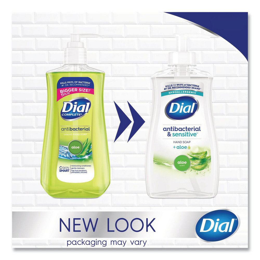 Dial Antibacterial Liquid Hand Soap, Aloe Scent, 11 oz, 12/Carton - DIA20946