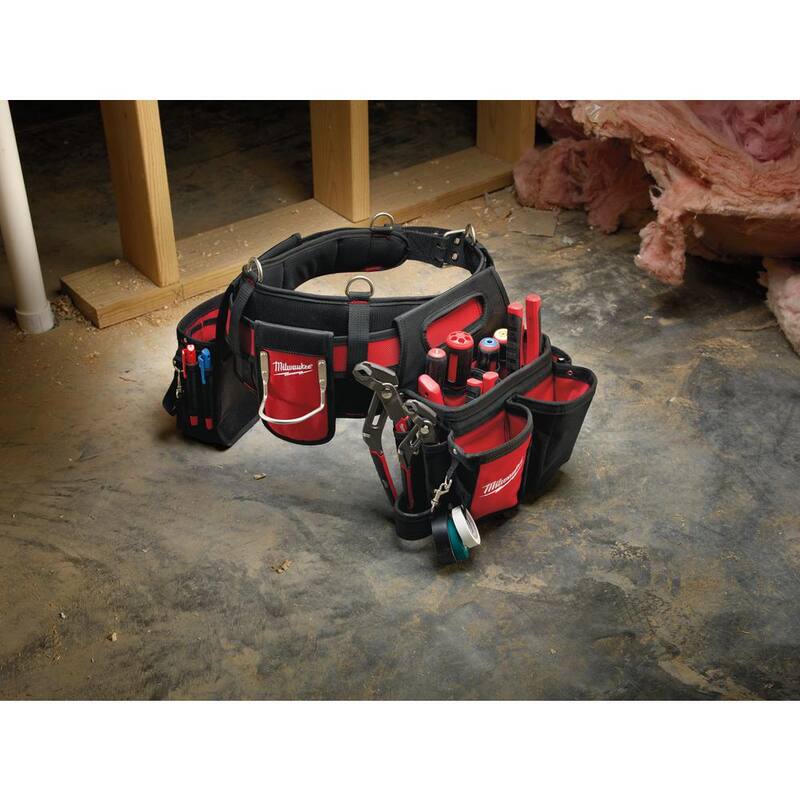 Milwaukee Adjustable Electricians Work Waist Tool Belt with 6-Piece Screwdriver Set - 48-22-8110-48-22-2706