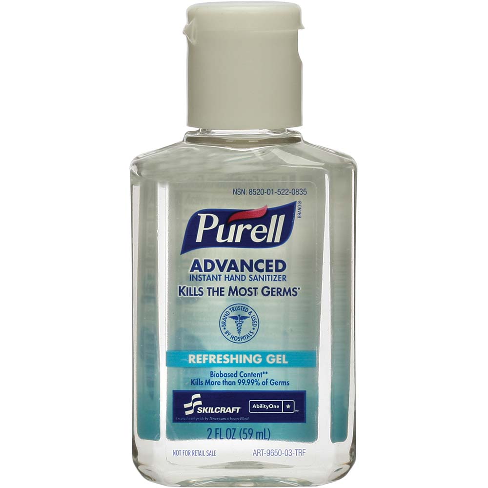 AbilityOne Hand Sanitizer: Liquid, 2 oz Bottle, Contains Alcohol - 8520015220835CS