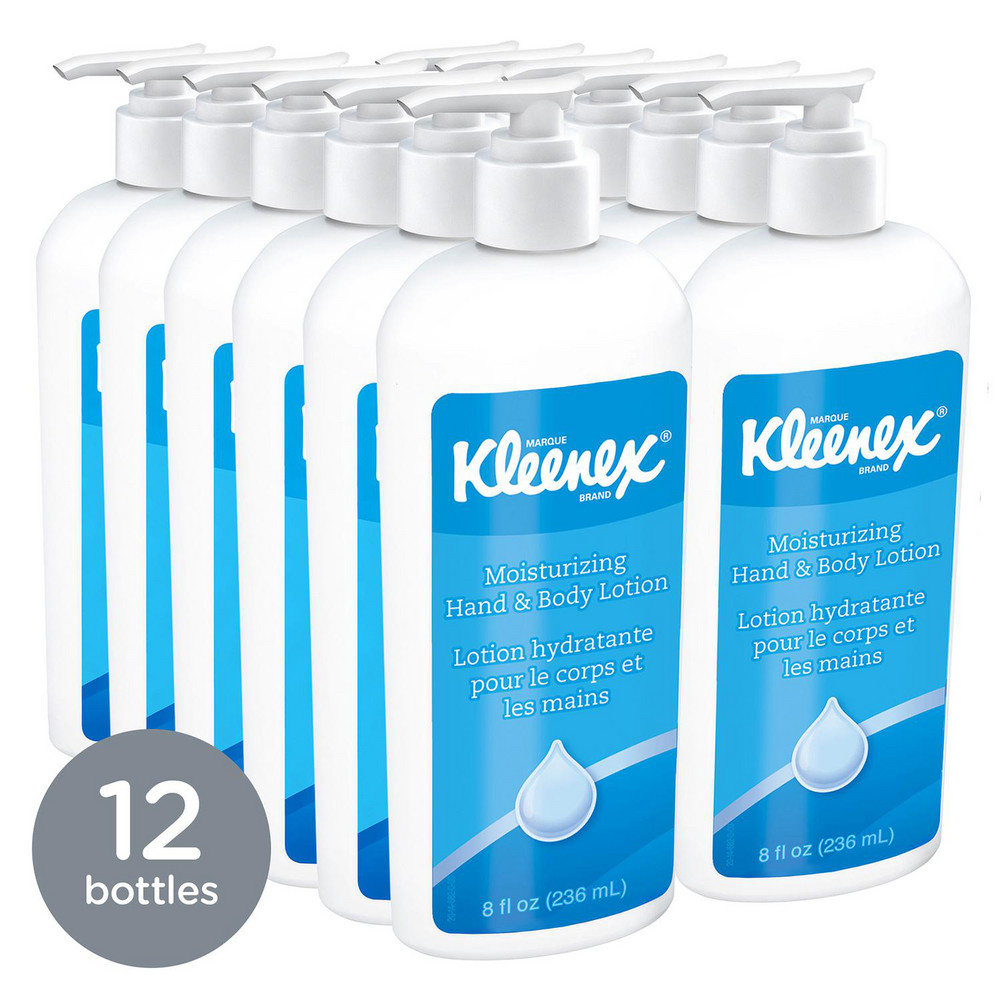 Kleenex Moisturizing Hand and Body Lotion, 8 oz. Pump Bottles, White, Fresh Scent, NSF E-4 Rated - 35363