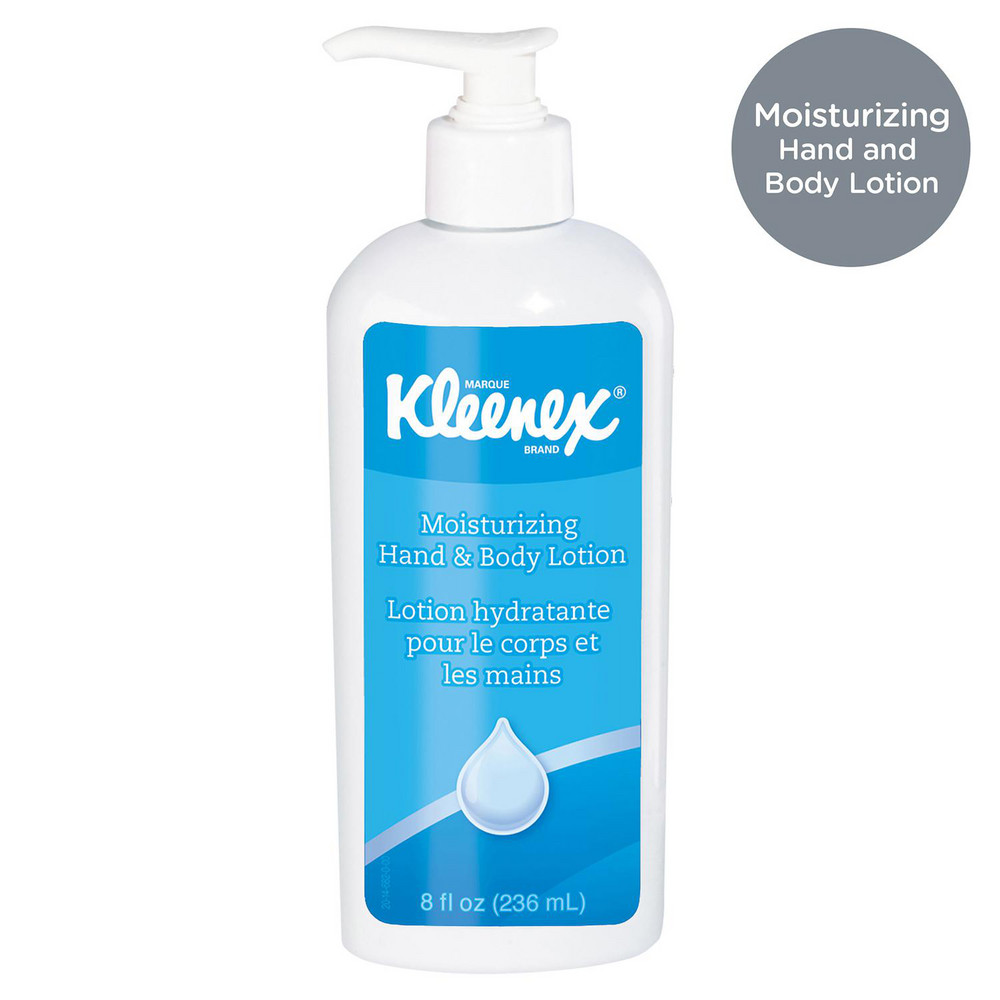 Kleenex Moisturizing Hand and Body Lotion, 8 oz. Pump Bottles, White, Fresh Scent, NSF E-4 Rated - 35363
