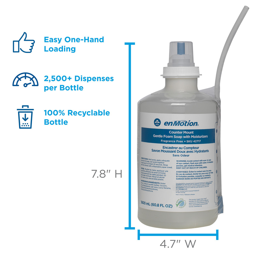 Georgia Pacific Enmotion Counter Mount Soap Dispenser Refills, Dye And Fragrance Free - 42717