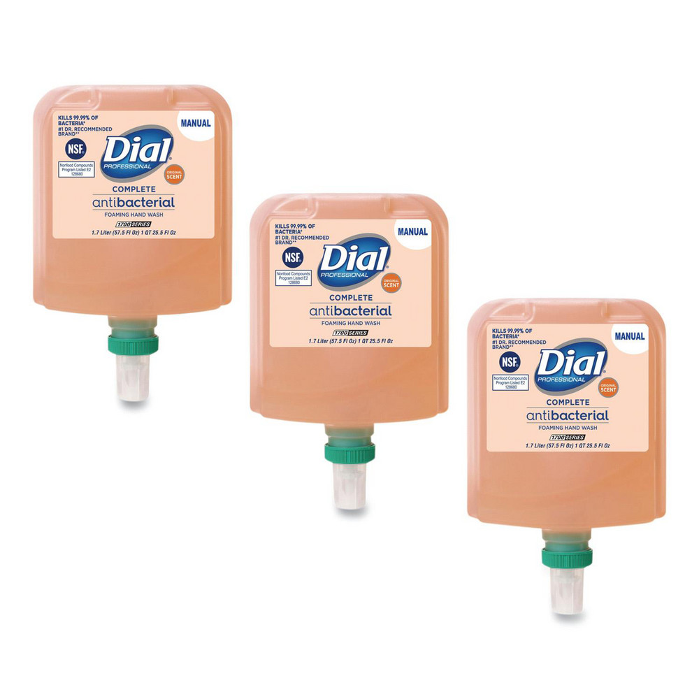 Dial Antibacterial Foaming Hand Wash Refill for 1700 V Dispenser, Original Scent, 1.7 L, 3/Carton - DIA19723