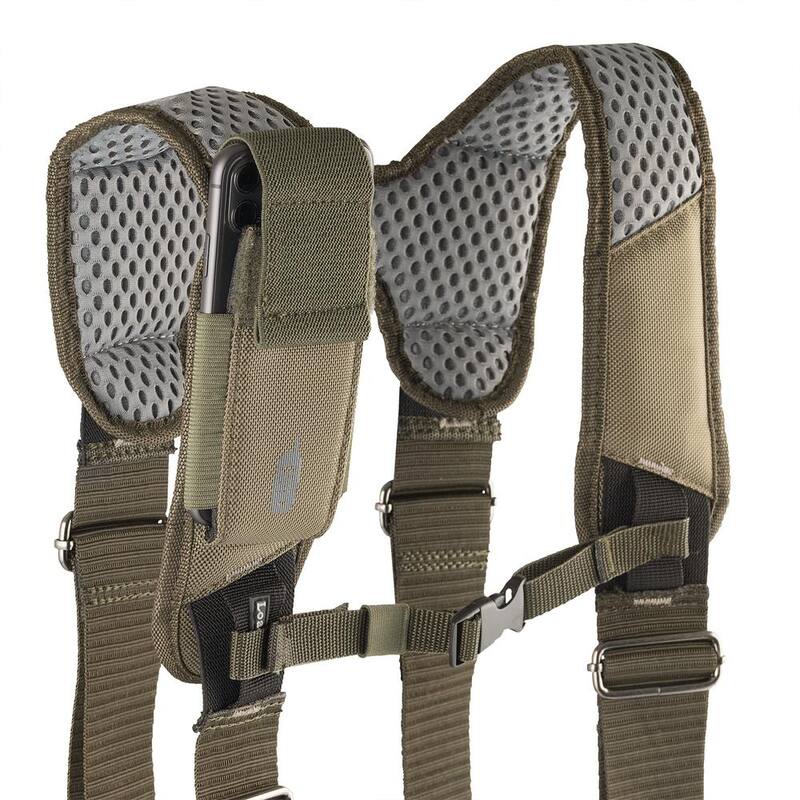 BUCKET BOSS 2-Bag Hybrid Suspension Rig Work Tool Belt with Suspenders in Green - 55505-GR