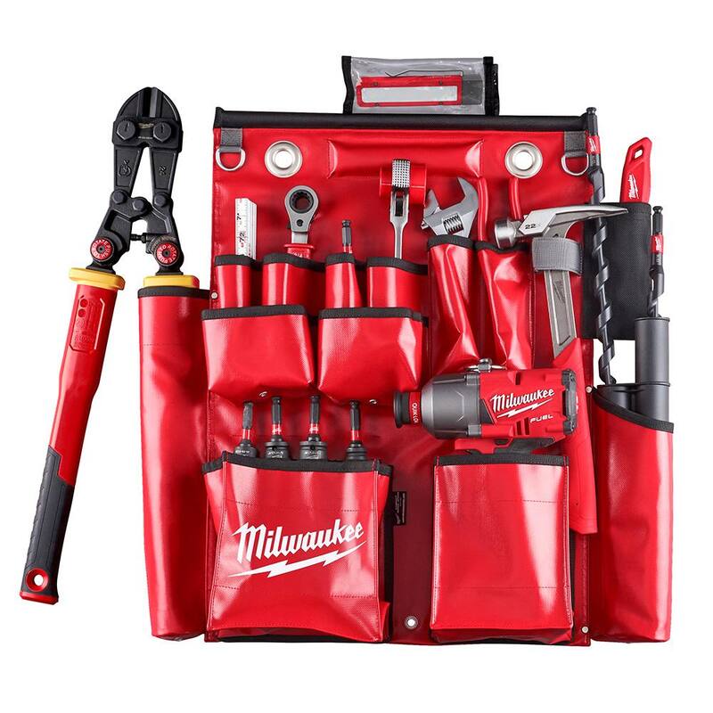 Milwaukee Lineman's Compact Aerial Tool Apron with 3 in. Bucket Hooks - 48-22-8293-48-22-8291