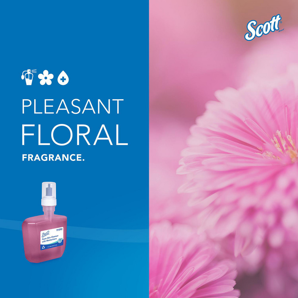 Scott Foam Hand Soap with Moisturizers, 1.2 L Pink, Floral Scent Automatic Hand Soap Refills for Kimberly-Clark Professional ICON & Scott Pro Automatic Dispensers - 91592