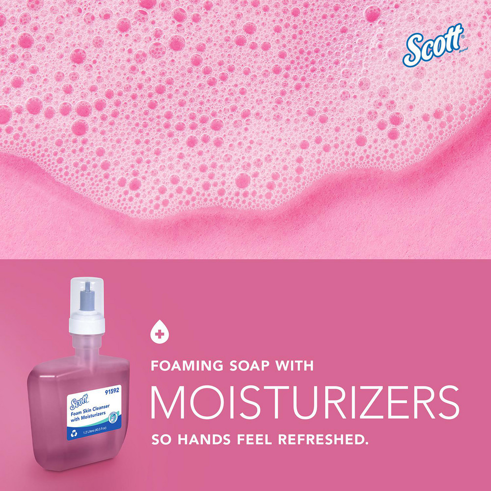 Scott Foam Hand Soap with Moisturizers, 1.2 L Pink, Floral Scent Automatic Hand Soap Refills for Kimberly-Clark Professional ICON & Scott Pro Automatic Dispensers - 91592