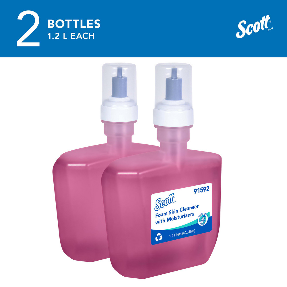 Scott Foam Hand Soap with Moisturizers, 1.2 L Pink, Floral Scent Automatic Hand Soap Refills for Kimberly-Clark Professional ICON & Scott Pro Automatic Dispensers - 91592