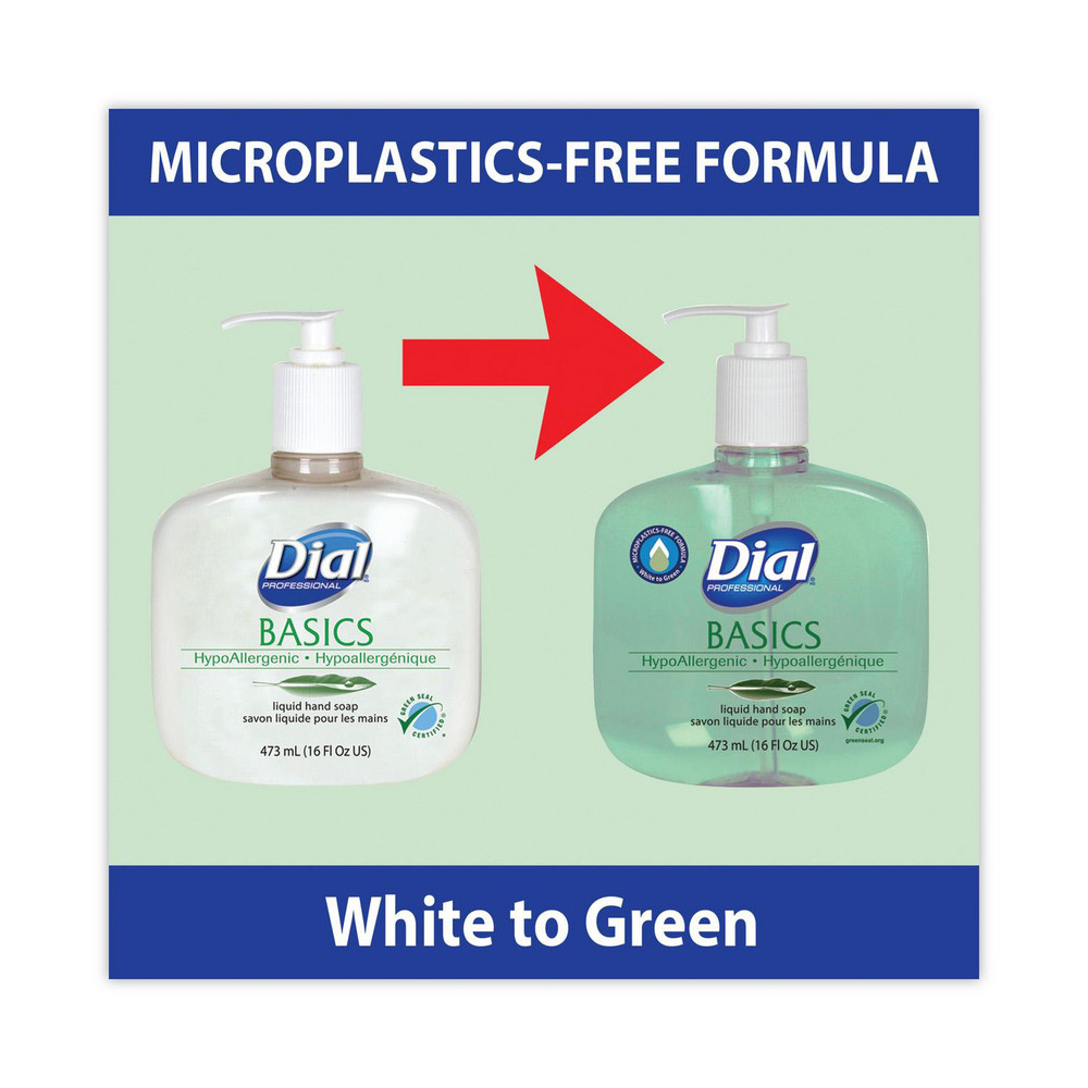 Dial Basics MP Free Liquid Hand Soap, Unscented, 16 oz, 12/Carton - DIA33815