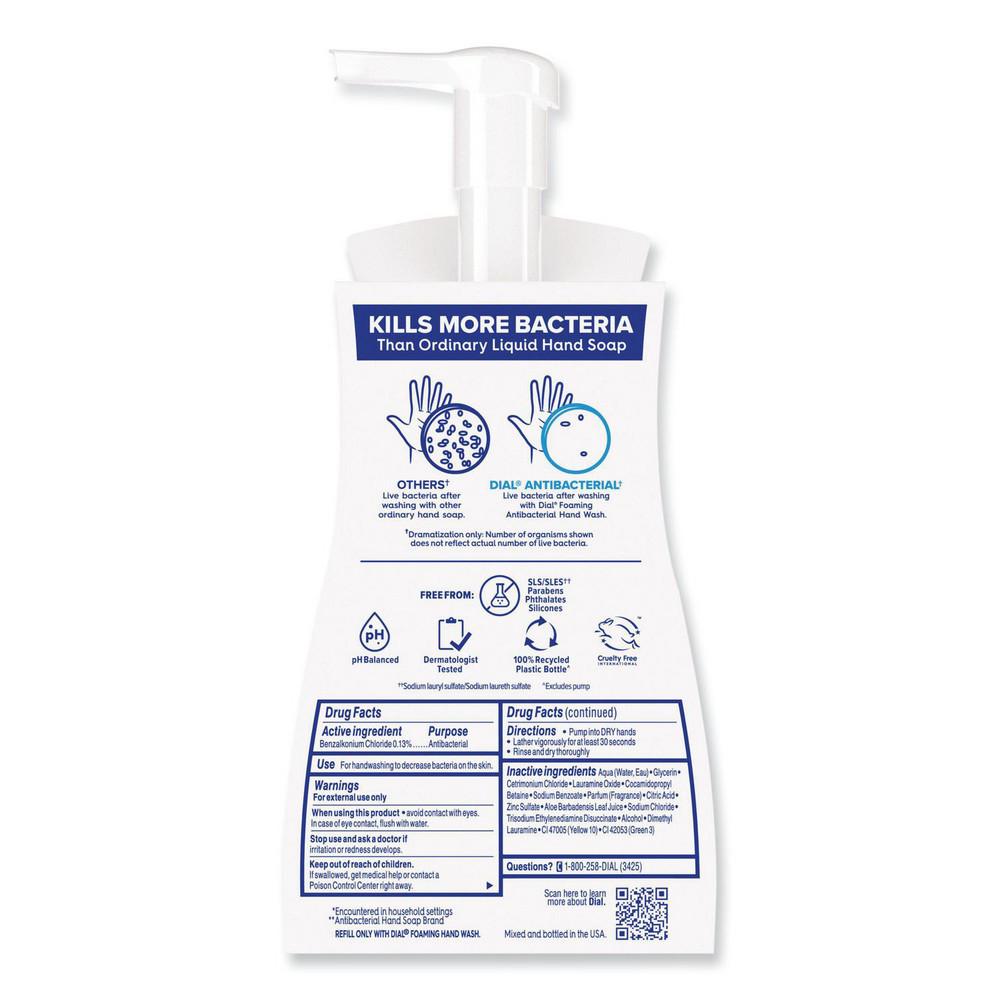 Dial Antibacterial Foaming Hand Wash, Fresh Pear Scent, 10 oz, 8/Carton - DIA34721