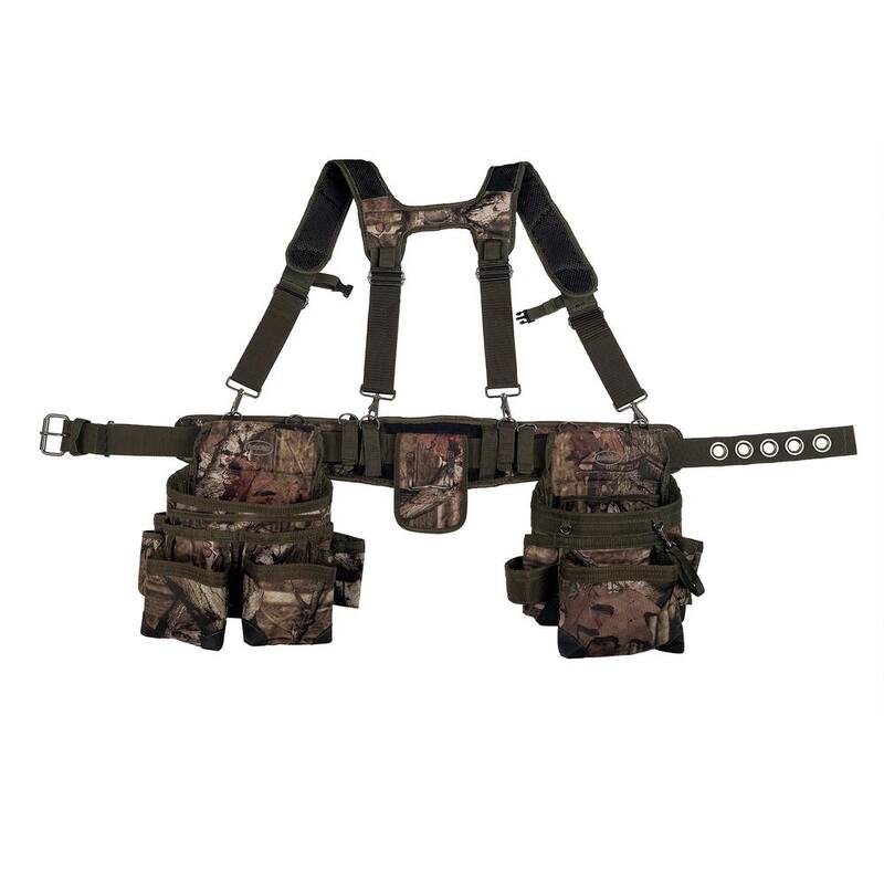 BUCKET BOSS Mossy Oak Camo Adjustable Tool Belt with Suspenders - 85035