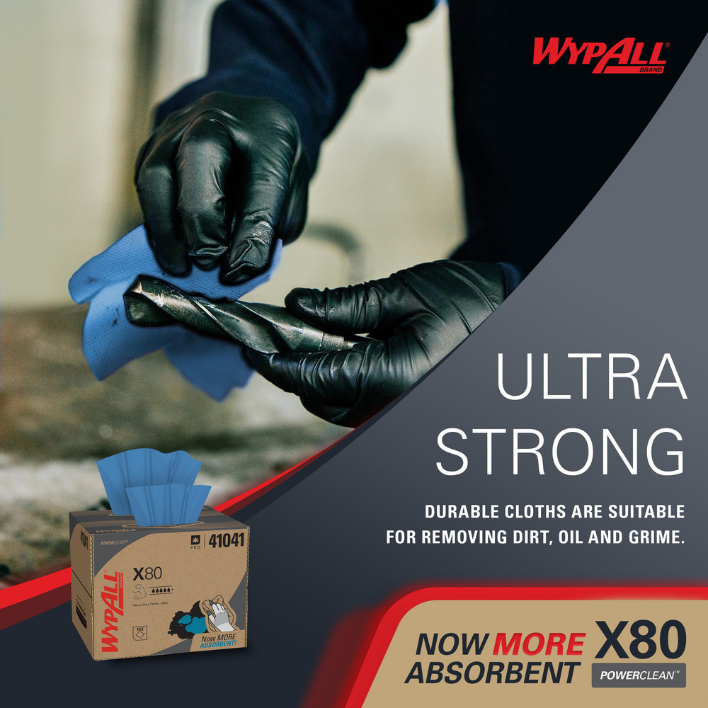 WypAll X80   Shop Towel/Industrial Wipes: Dry, 152 Ct - 41041