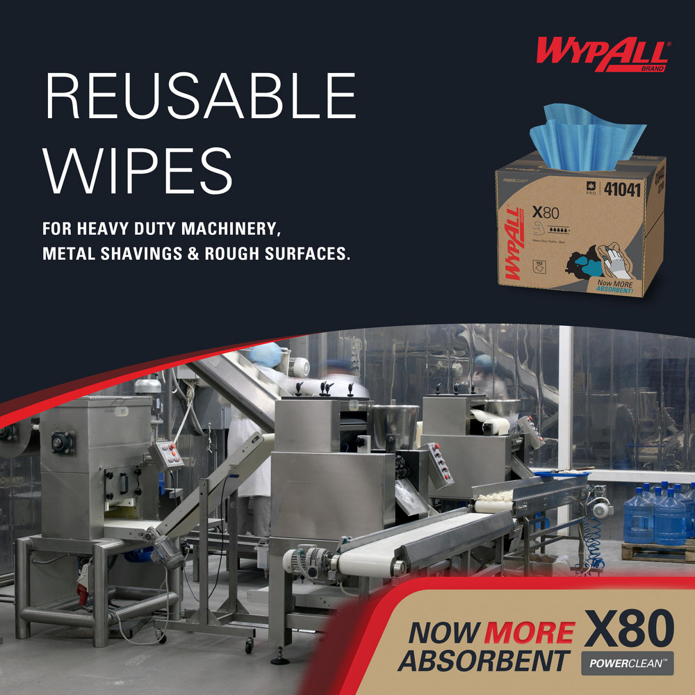 WypAll X80   Shop Towel/Industrial Wipes: Dry, 152 Ct - 41041