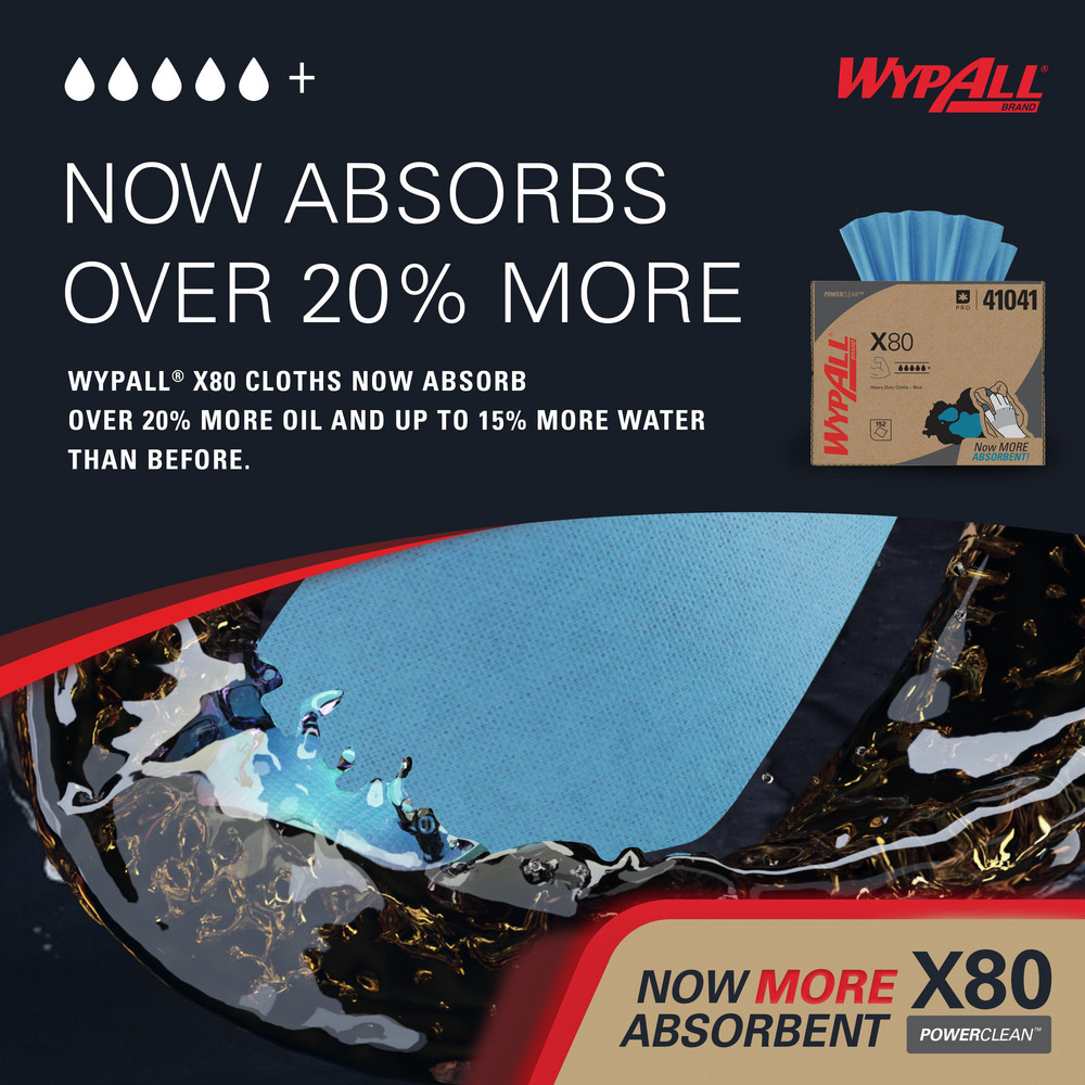 WypAll X80   Shop Towel/Industrial Wipes: Dry, 152 Ct - 41041