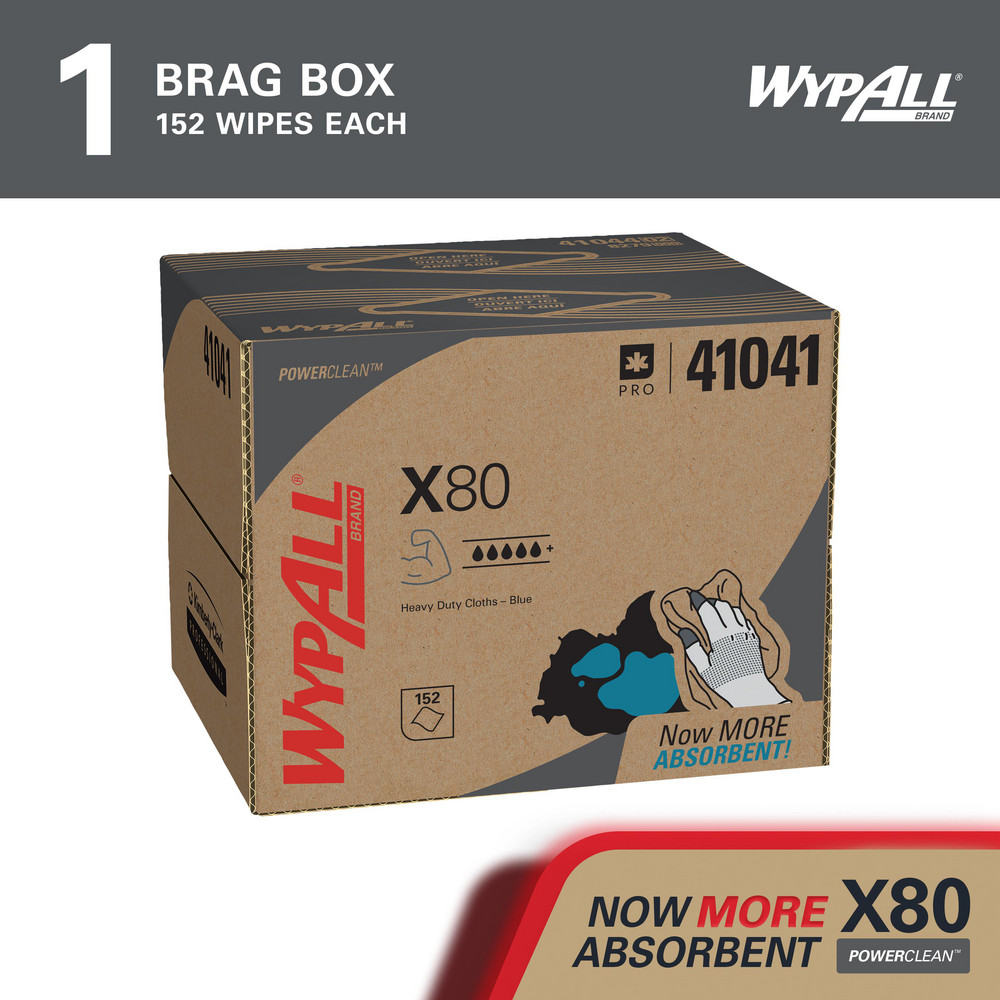 WypAll X80   Shop Towel/Industrial Wipes: Dry, 152 Ct - 41041