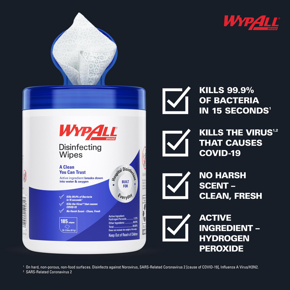WypAll WypAll   Disinfecting Wipes: Pre-Moistened, 185 Ct - 54481