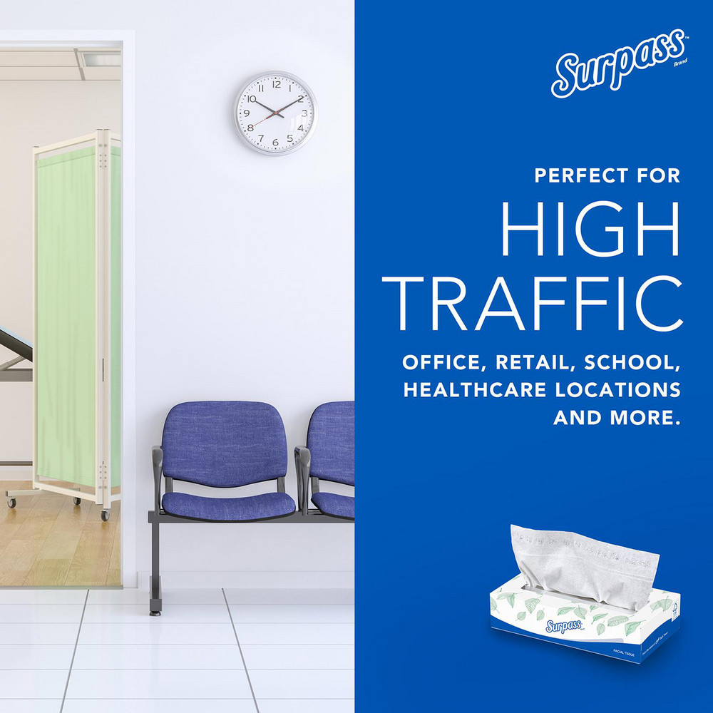 Surpass Surpass® Facial Tissue (21340), 2-Ply, White, Ecologo, Flat Facial Tissue Boxes for Business - 21340