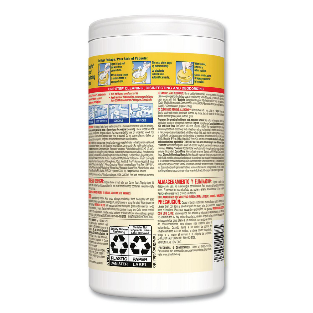 Clorox Clorox   Disinfecting Wipes: Pre-Moistened, 75 Ct - CLO15948CT