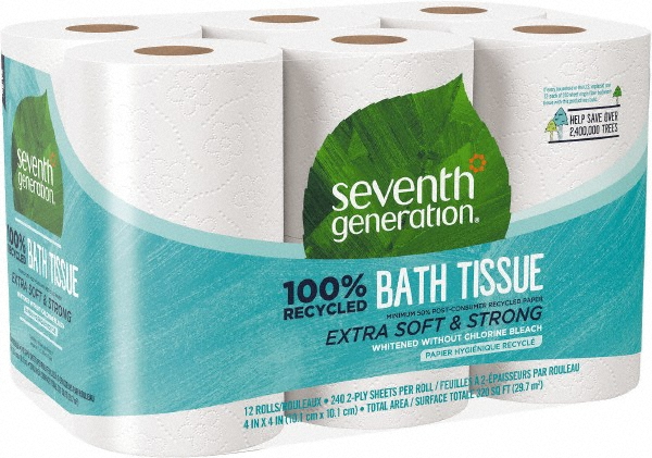 Seventh Generation Bathroom Tissue: Standard Roll, Recycled Fiber, 2-Ply, White - SEV13738CT