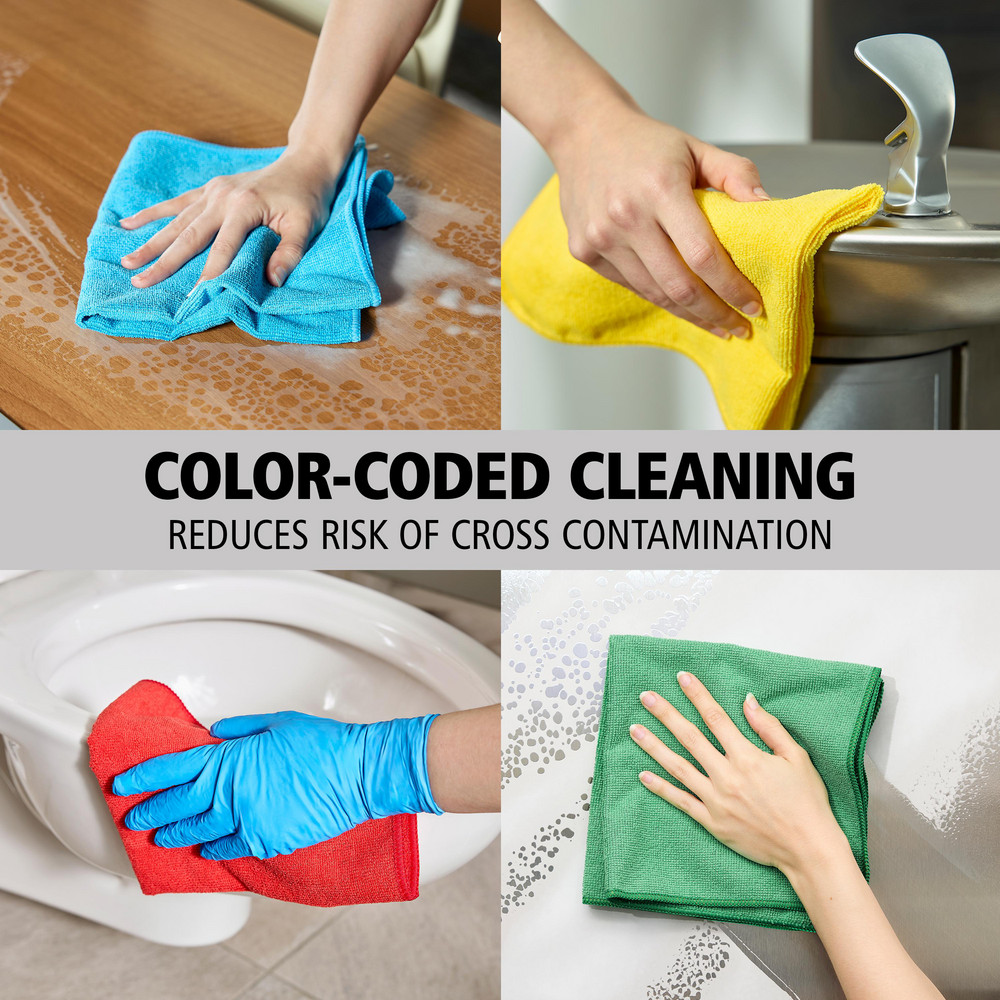 Rubbermaid HYGEN™ r-40 Recycled Microfiber Cloths, 12"x12", Red - 1820577