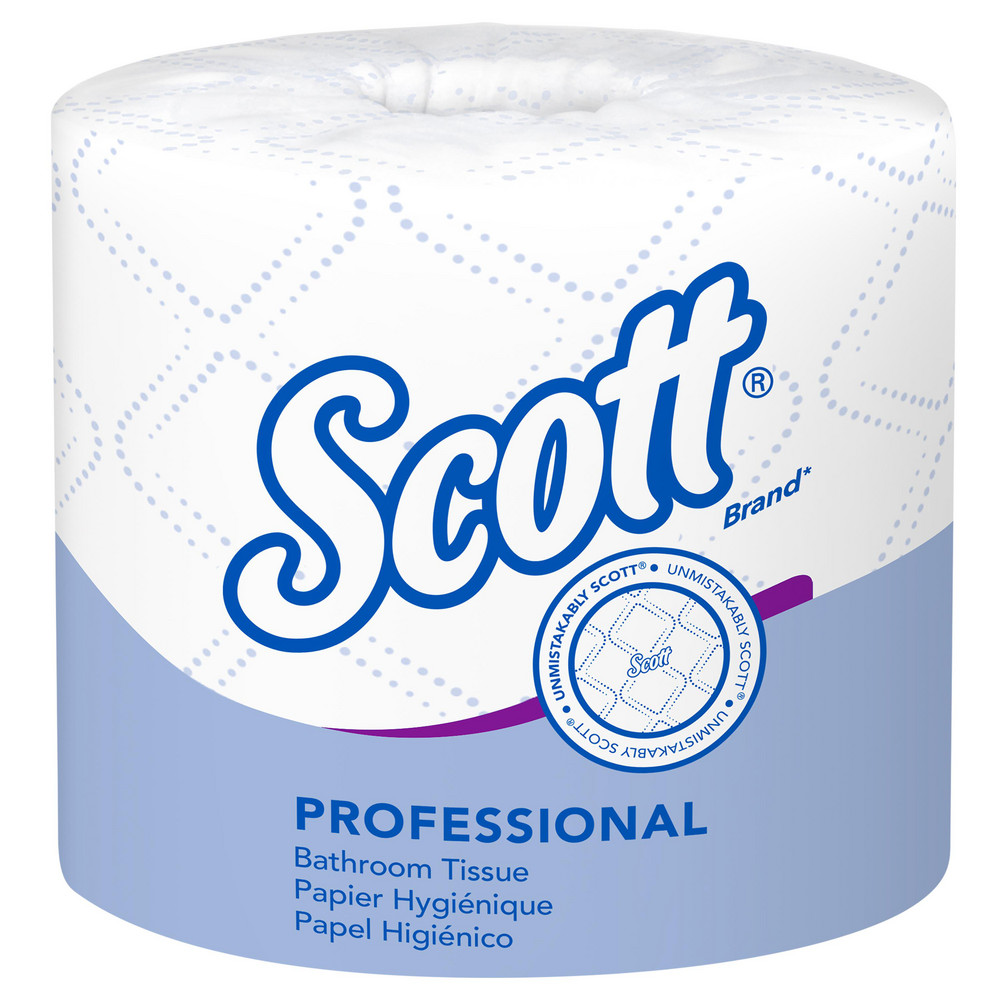 Tork Bathroom Tissue: Standard Roll, Recycled Fiber, 1-Ply, White - TRK112990