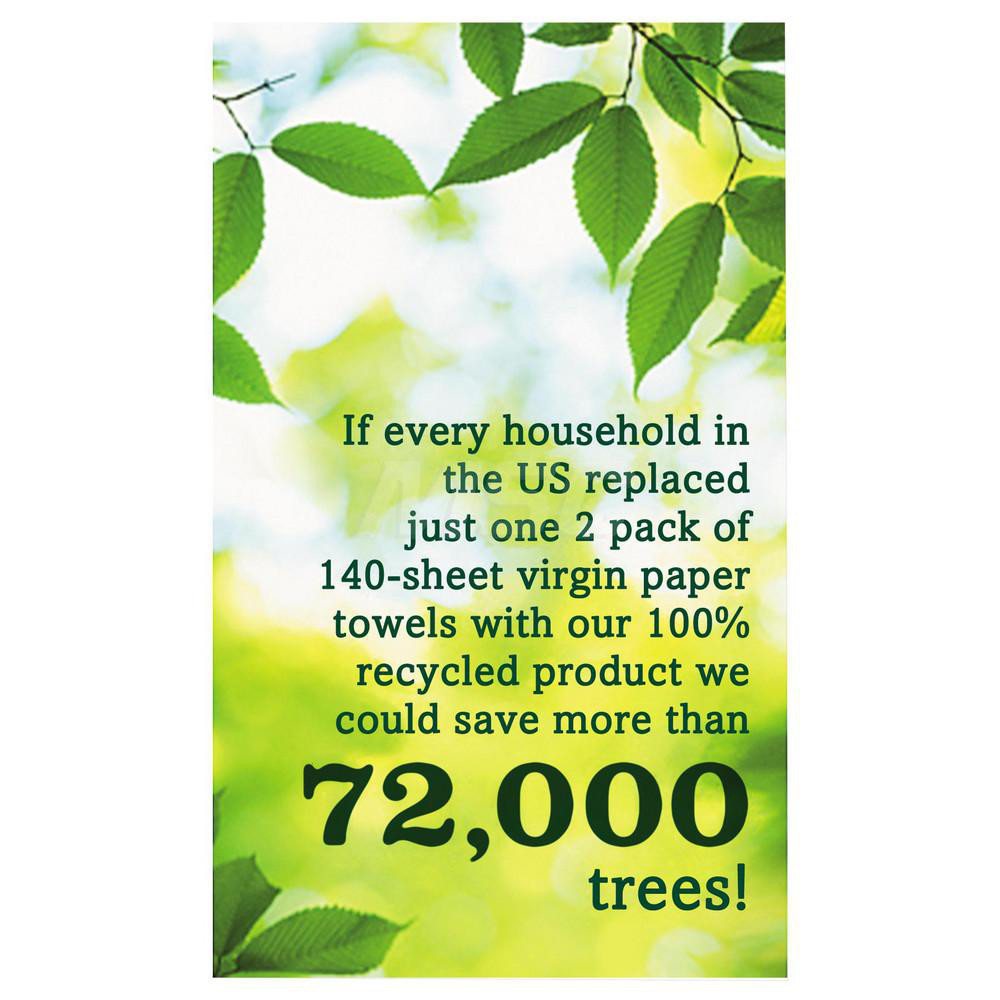 Seventh Generation Paper Towels: Continuous Roll, 6 Rolls, Roll, 2 Ply, Recycled Fiber, White - SEV13731PK