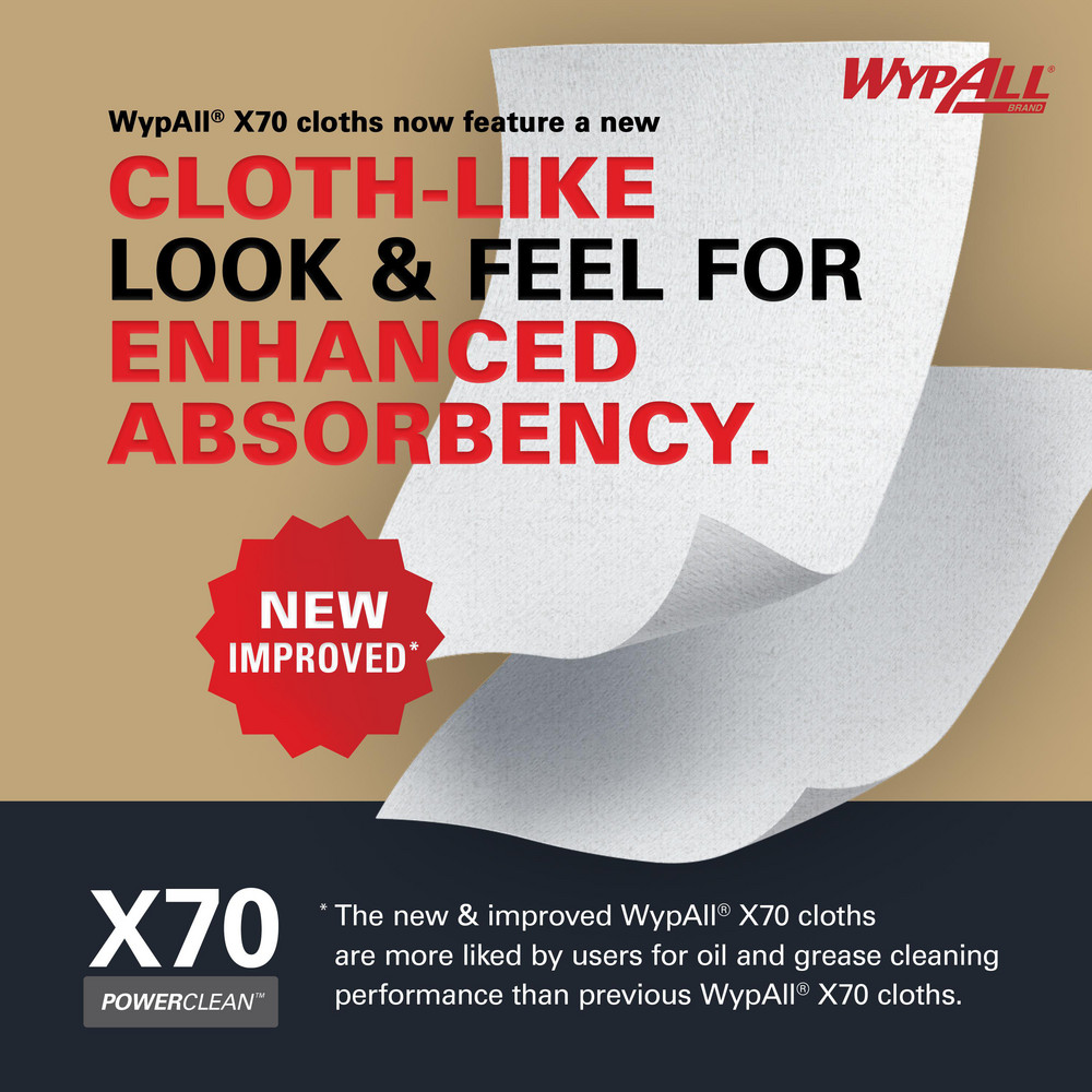 WypAll X70   Shop Towel/Industrial Wipes: Dry, 820 Ct - 41611