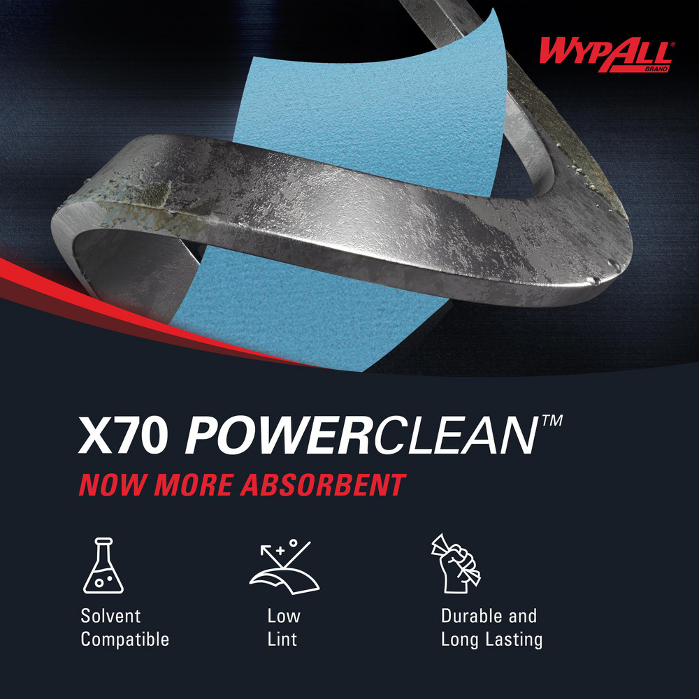WypAll X70   Shop Towel/Industrial Wipes: Dry, 820 Ct - 41611
