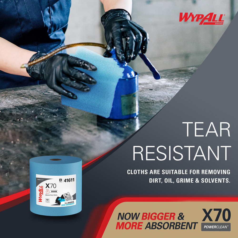 WypAll X70   Shop Towel/Industrial Wipes: Dry, 820 Ct - 41611