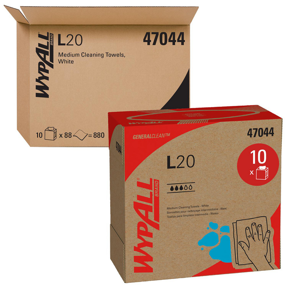 WypAll WypAll L10 Disposable Towels (42346), Limited Use/Lightweight, 1-ply, Pop-Up Box, White - 42346