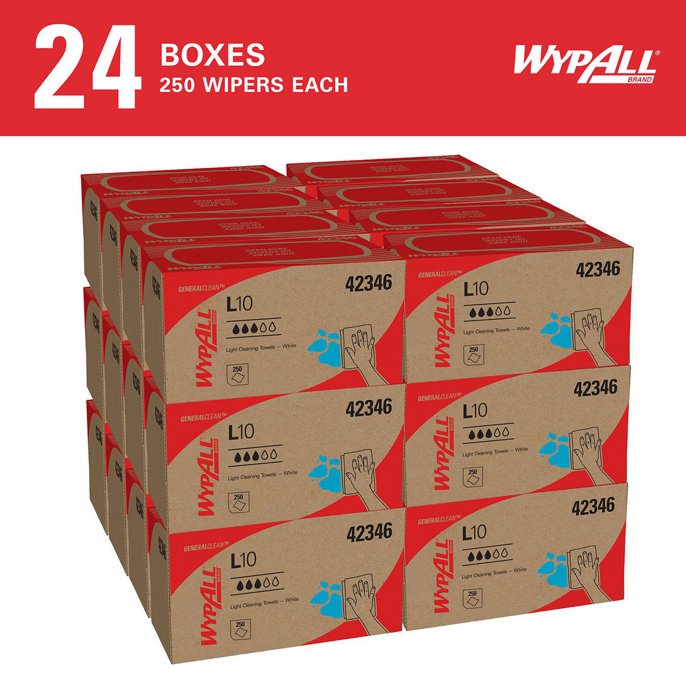 WypAll WypAll L10 Disposable Towels (42346), Limited Use/Lightweight, 1-ply, Pop-Up Box, White - 42346
