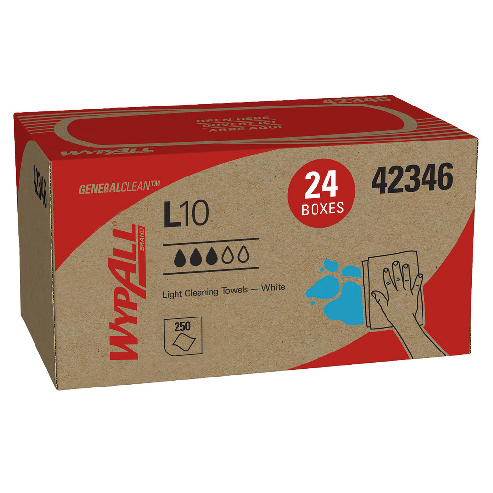 WypAll WypAll L10 Disposable Towels (42346), Limited Use/Lightweight, 1-ply, Pop-Up Box, White - 42346