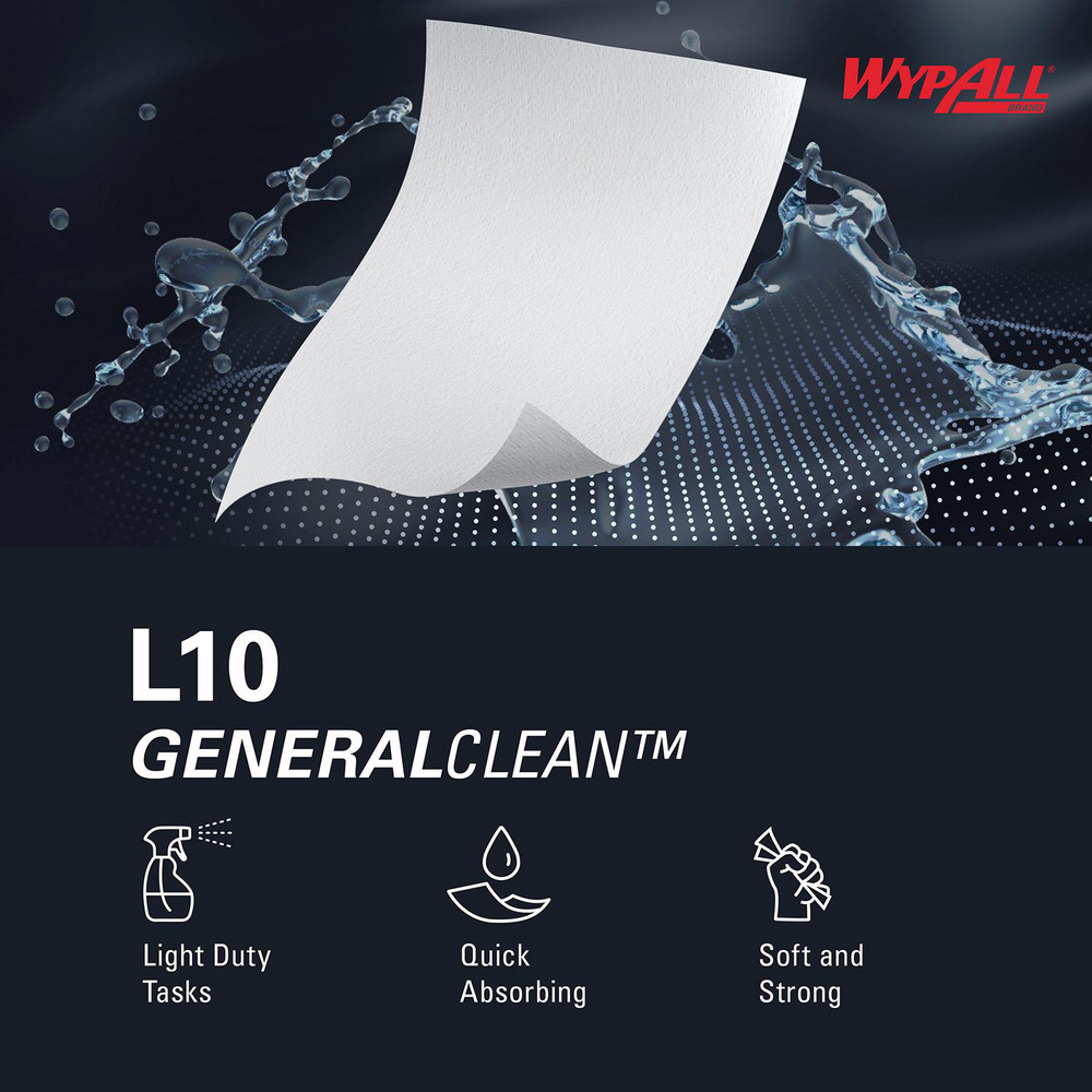 WypAll WypAll L10 Disposable Towels (42346), Limited Use/Lightweight, 1-ply, Pop-Up Box, White - 42346