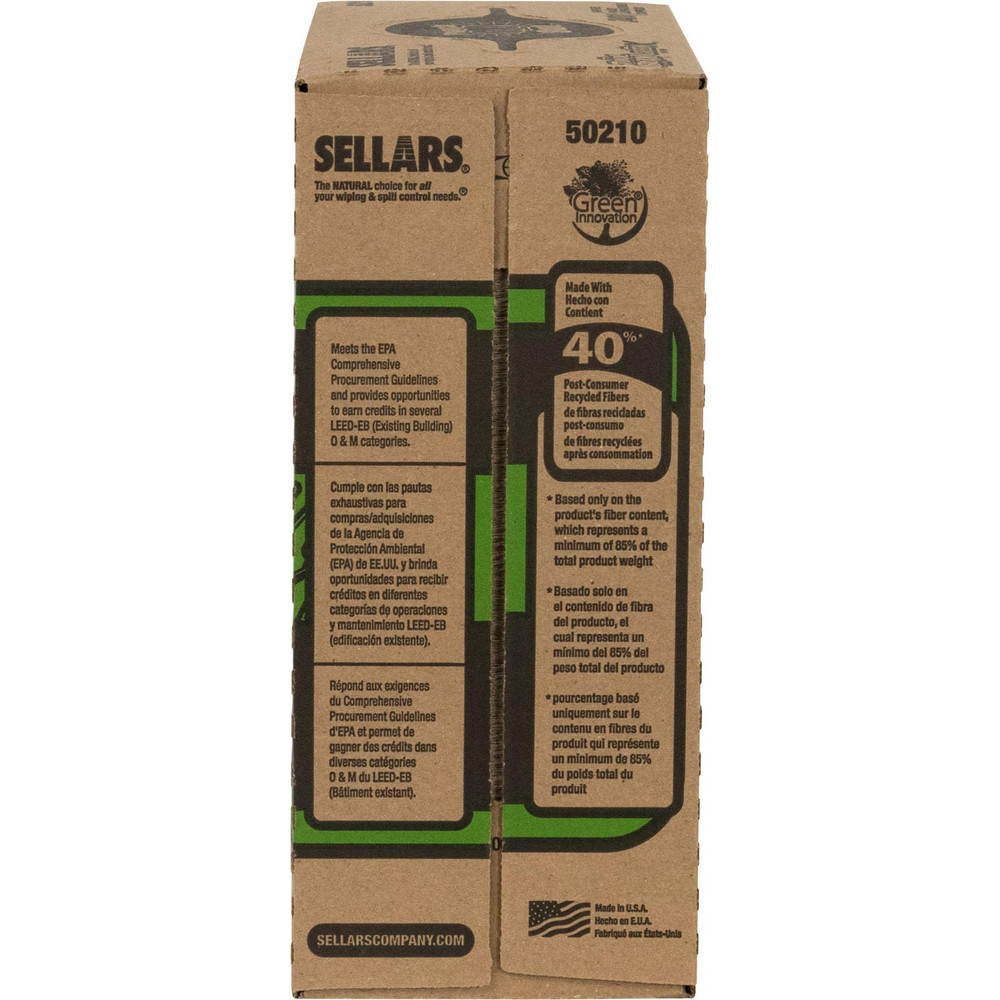 Sellars TOOLBOX Z400 GREENX Wipers: Dry, 100 Sheets/Box, Pop-Up Box, 16.5" x 8.5", Natural - 50210