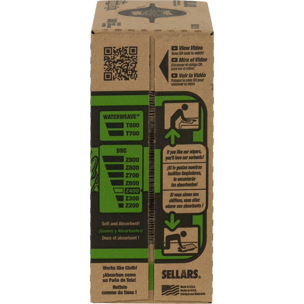 Sellars TOOLBOX Z400 GREENX Wipers: Dry, 100 Sheets/Box, Pop-Up Box, 16.5" x 8.5", Natural - 50210