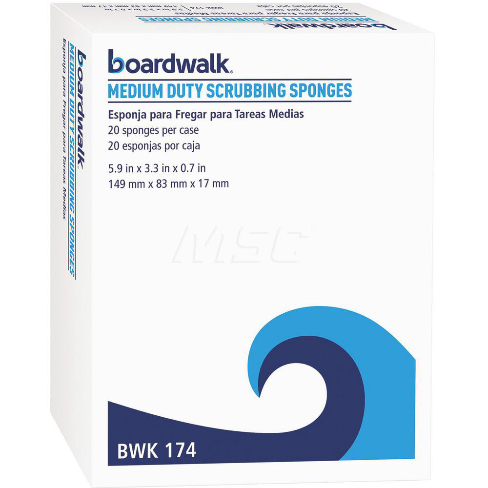 Boardwalk Sponges & Scouring Pads: Pad Type: Scouring Sponge; Scour Type: Clean; Material: Mineral, Resin, Cellulose; Thickness (Inch): 3/4 - BWK174