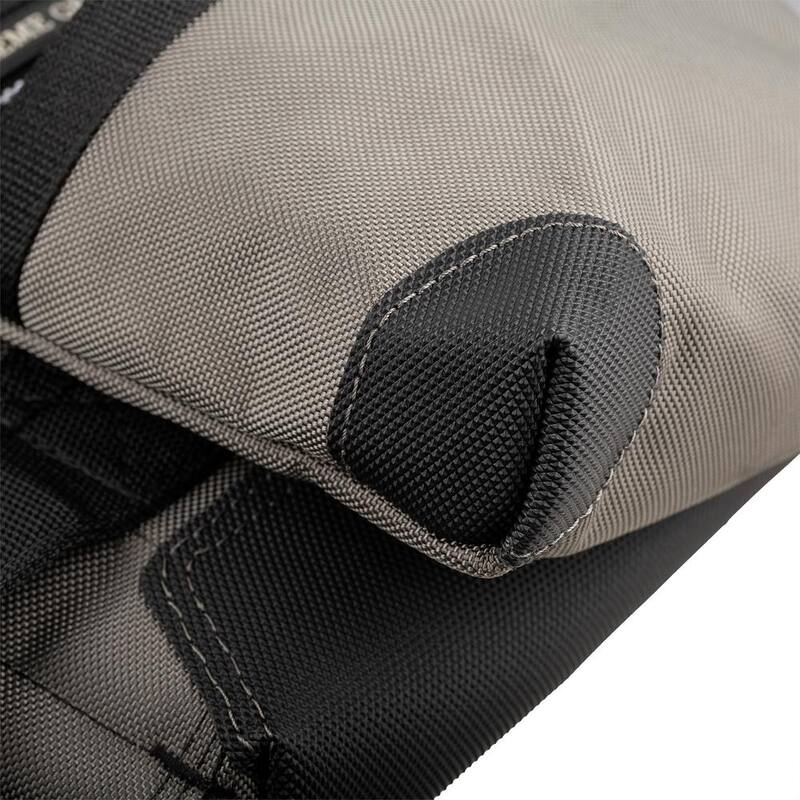 BUCKET BOSS 3-Bag Mullet Buster Adjustable Tool Belt Tool Storage Suspension Rig with Suspenders and 29-Pockets in Grey - 55135